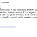 disdetta contratto locazione commerciale
