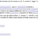 Recesso contratto di affitto di terreno agricolo
